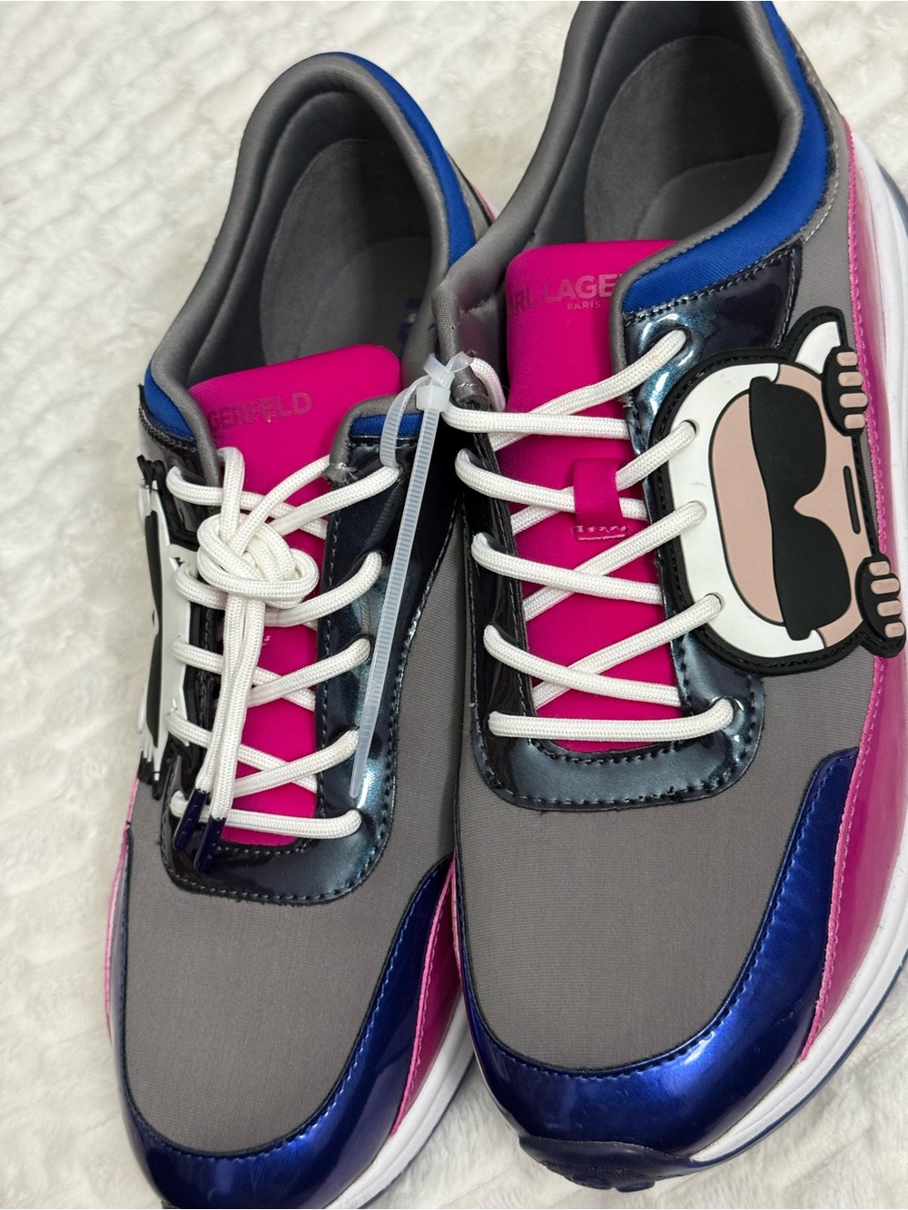 karl lagerfeld Paris Coty Sneaker In Cactus Flower/ Dark Slate Size:11 $150 - Picture 3 of 9